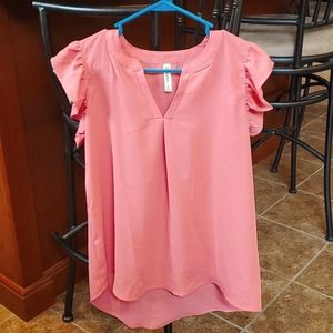 **3 for $18 Bundle** Womens flutter sleeve blouse